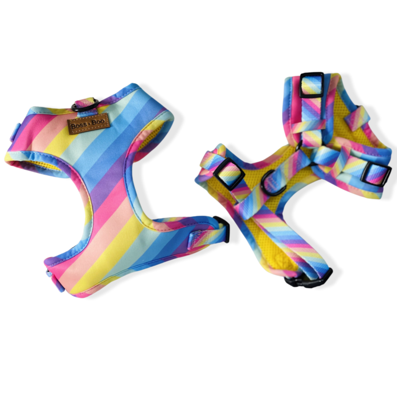 Rainbow - Adjustable Dog Harness - Furry Lane Pet Boutique